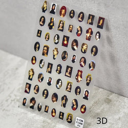 Hot Stamping Colourful Sunflower Starry Night Impressionism Embossment Adhesive Nail Art Sticker Shiny Rhinestone Manicure Decal (Online Order Only)