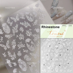 Petal Numerous Flowers Luxuriant Plant Garden Yellow Stamen Charming 5D Soft Relief Adhesive Nail Art Sticker 3D Manicure Decals (ONLINE ORDER ONLY)