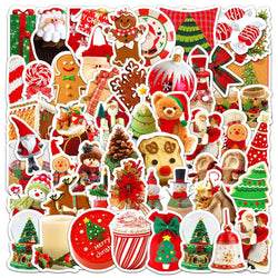 Christmas Cartoon Stickers Deer Santa Snowman Decals DIY Skateboard Phone Suitcase Bike Gift (Online Order Only)