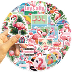 50pcs Flamingos Stickers Dream for DIY Girls Scrapbook Suitcase Water Bottle Phone Laptop Guitar Decal Cartoon Sticker Toys (Online Order Only)