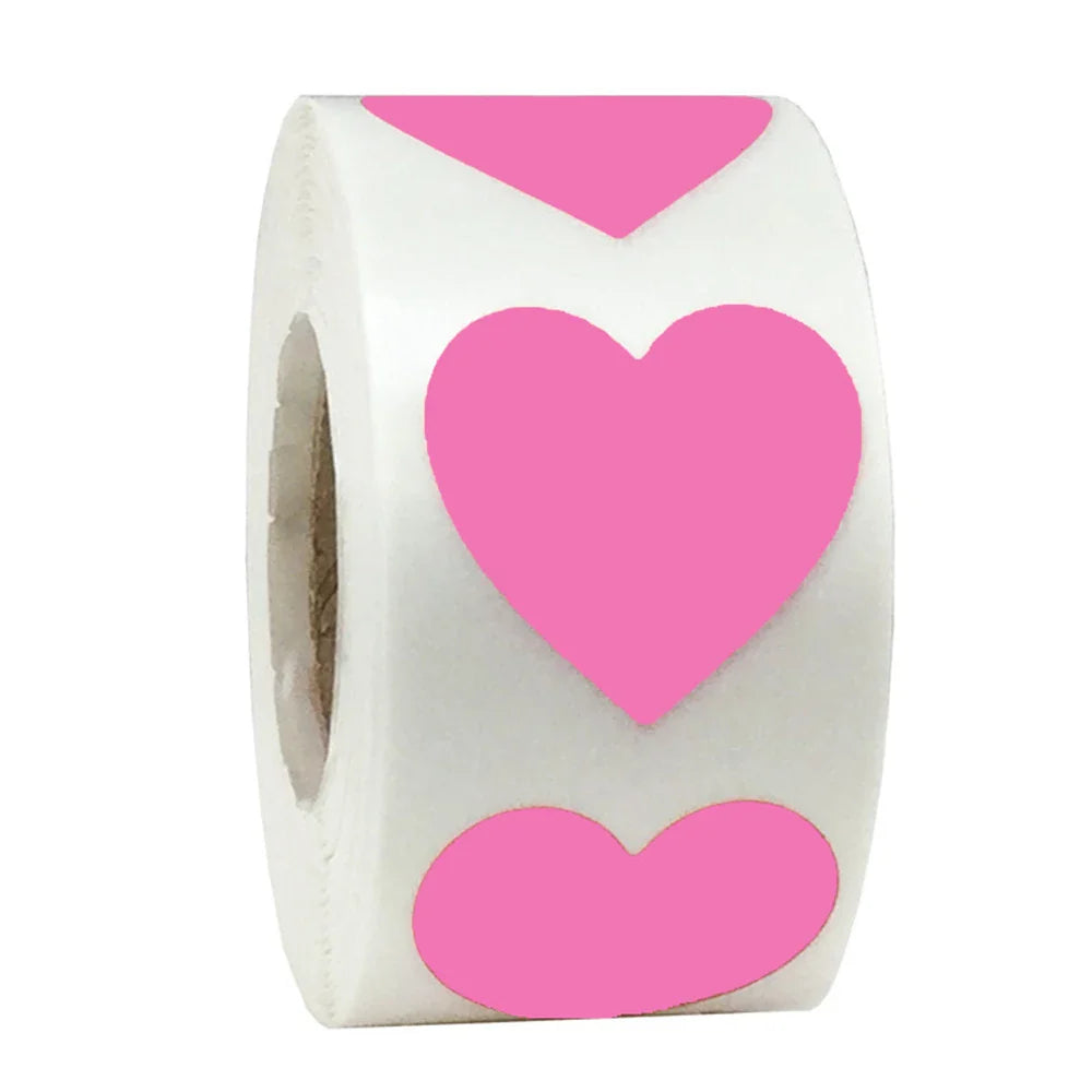 500pcs/roll Love Valentine's Day Stickers Seal Stickers Red Glowing Glitter Heart Gift Decoration Lables Stationery Sticker (ONLINE ORDER ONLY)