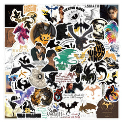 10/30/50/120pcs Fantasy Novel Fourth Wing Cool Stickers Decal Laptop Phone Car Guitar Notebook Fridge Waterproof Sticker Kid Toy (ONLINE ORDER ONLY)