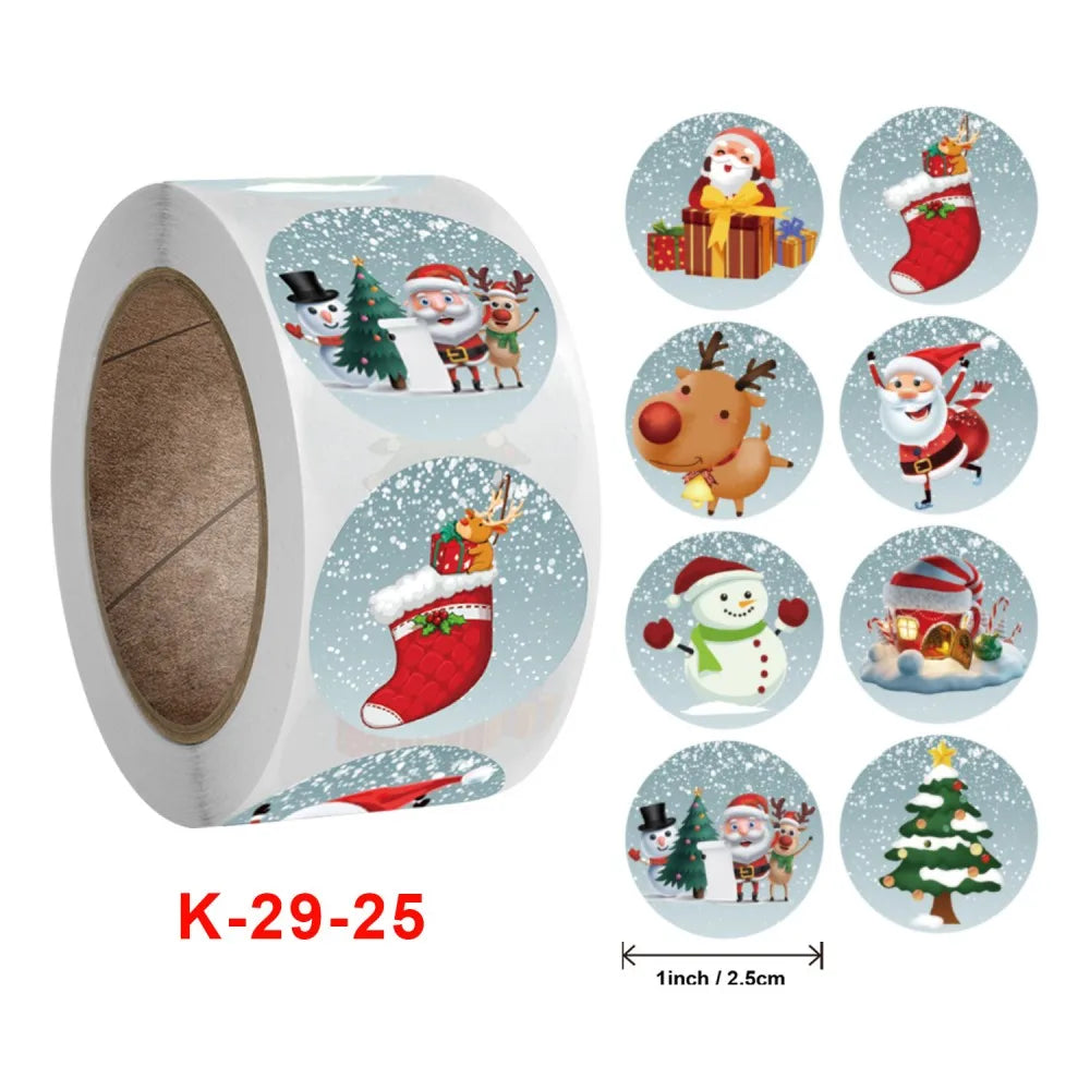 50-500Pcs Cartoon Merry Christmas Tree Label kids Stickers for Gift Package Wrapping Festival Party Baking Paper Seal Stickers (ONLINE ORDER ONLY)
