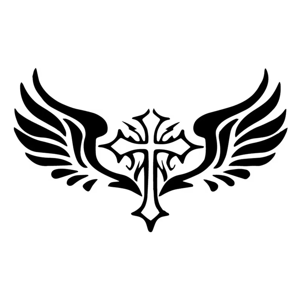 Cross Wings Rear Windshield Vinyl Decals Decoration Car Sticker (ONLINE ORDER ONLY)