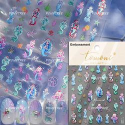 Halo Dyeing Ocean Shell Conch Starfish Pearl Love Heart Bowknot Jellyfish Adhesive Nail Art Stickers Manicure Decals Wholesale (ONLINE ORDER ONLY)