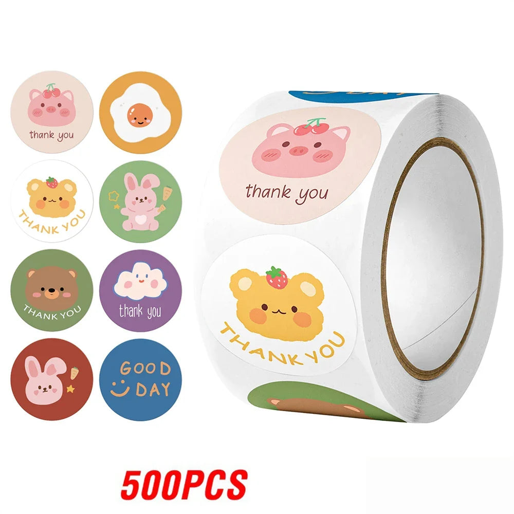 500pcs Cute Sticker for Kids Animals Face Reward Sticker for Classroom Teacher Supplies Motivational Scrapbooking (Online Order Only)