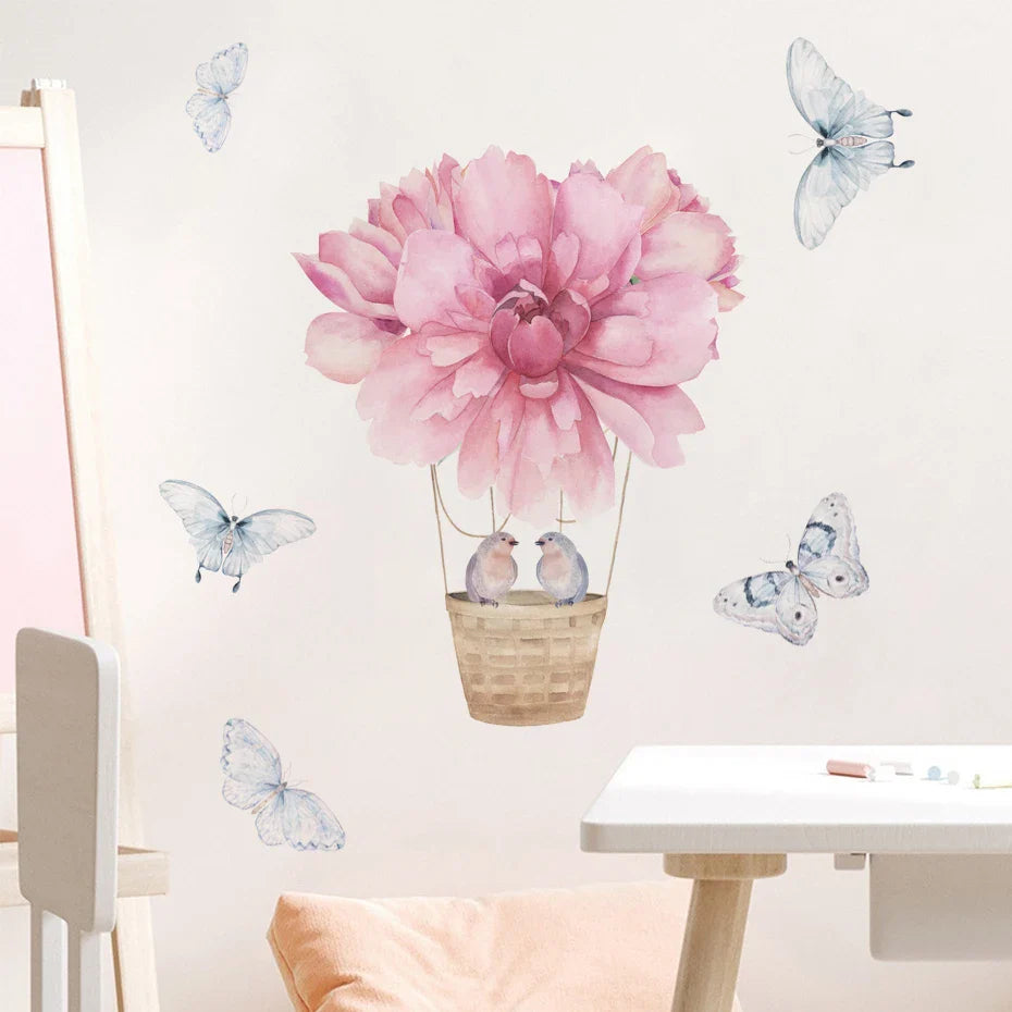 Flower Butterfly Wall Stickers for Nursery Kids Bedroom Girls Room Decals (ONLINE ORDER ONLY)