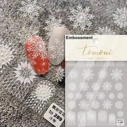 Winter Christmas Crystal Delicate Hexagon Romantic Laser Silver Chic Snowflakes Self Adhesive Nail Art Sticker 5D Manicure Decal (ONLINE ORDER ONLY)