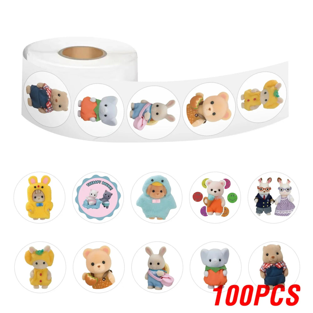 100-500pcs Cute Cartoon Animal Reward Stickers Funny Stationery Decals for Kids Toy DIY Phone Bottle Notebook Sealing Sticker (ONLINE ORDER ONLY)