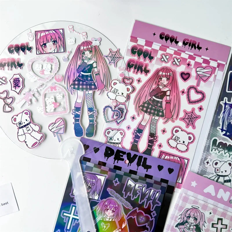Ins Cute Angel Princess Baseball Girl Sticker Scrapbooking DIY Album Decoration Sticker Aesthetic Personalized Kawaii Stationery (ONLINE ORDER ONLY)