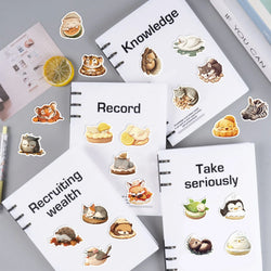 50pcs Sleeping Animals Cartoon Stickers Perfect for Scrapbooking Diaries Laptops Bumpers Water Bottles Computers Phones Sticker (Online Order Only)