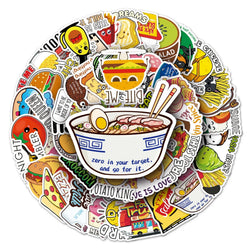 50Pcs Cartoon Waterproof Vinyl Stickers for Skateboard Snowboard Decals (ONLINE ORDER ONLY)