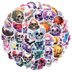 10/30/50pcs Cool Cartoon Skull Waterproof Stickers Skateboard Car Phone Laptop Luggage Motorcycle Bike Decoration Sticker Decals (ONLINE ORDER ONLY)