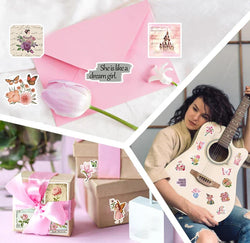 50PCS Retro Pink Collage Doodles Sticker Waterproof Graffiti Sticker Art Picture Luggage Home Scrapbook Cartoon Laptop (ONLINE ORDER ONLY)