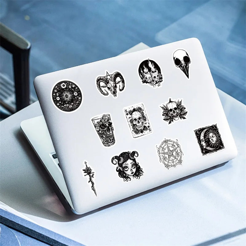 10/30/50PCS Gothic Skull Eyes Sticky PVC Sticker Aesthetic DIY Decoration Scrapbooking Hand Accounting Supplies for Kids (Online Order Only)