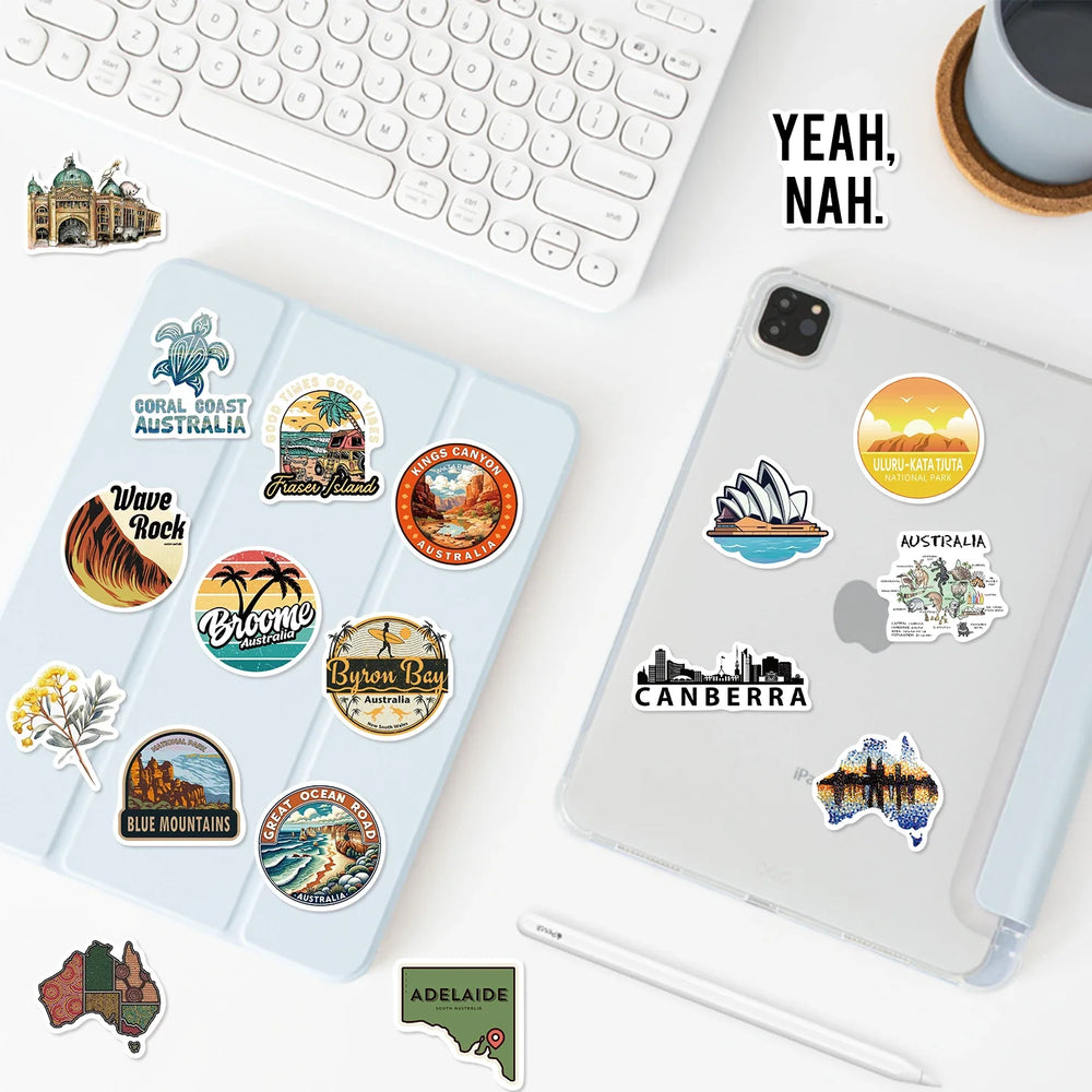 50PCS Travel City Australia Landscape Stickers Decal DIY Phone Laptop Guitar Stationery Scrapbook Skateboard Toy Sticker (ONLINE ORDER ONLY)