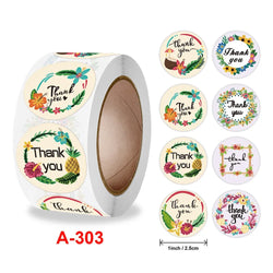 50-500pcs Floral Thank You Stickers Scrapbooking Label For Gift Decoration Wedding Sticker Package Seal Labels Custom Sticker (ONLINE ORDER ONLY)
