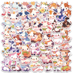 50pcs Waterproof Graffiti Cute Cartoon Cow Animal Sticker For Luggage Laptop Guitar Phone Skateboard Vinyl Decals (ONLINE ORDER ONLY)