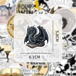 10/30/50/100pcs Cool Novel Fourth Wing Stickers Anime Decals Skateboard Laptop Motorcycle Phone Helmet Waterproof Sticker Toys (Online Order Only)