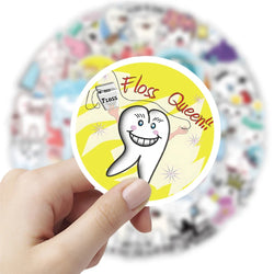 10/30/50pcs Cute Funny Cartoon Protect Teeth Graffiti Stickers Kawaii Laptop Phone Suitcase Decoration Stationery Sticker Toys (ONLINE ORDER ONLY)