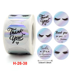 500 Pcs 1.5inch/3.8cm Round Laser English Thank You Gift Seal Sealing Stickers with Waterproof Wedding Holiday Label (ONLINE ORDER ONLY)