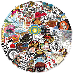 Las Vegas Stickers Pack for Suitcase, Skateboard, Laptop, Luggage, Phone, Car Decal (ONLINE ORDER ONLY)