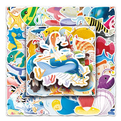 50Pcs Cartoon Waterproof Vinyl Stickers for Skateboard Snowboard (Online Order Only)