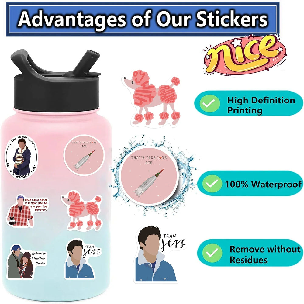 50PCS Gilmore Girls Stickers Decorative DIY For Car Skateboard Laptop Phone Luggage Creative Graffiti Waterproof Sticker Toys (ONLINE ORDER ONLY)