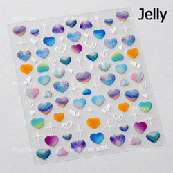 Colourful Graffiti Round Dot Line Water Droplet Cute Comma Geometric Jelly 5D Self Adhesive Nail Art Stickers Manicure Decals (Online Order Only)