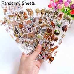 Kids Puffy Stickers Wild Animals Cats Dogs Rewards School Teacher Toys (Online Order Only)