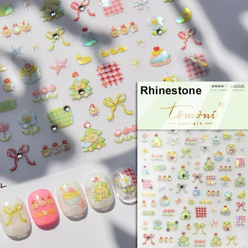 Lovely Dog Puppy Dream Heart Flower Star Pizza Food Sugar Skewers Strawberry Desserts Adhesive Nail Art Stickers Manicure Decals (Online Order Only)