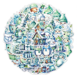 10/30/50pcs Kawaii Green Christmas Cartoon Stickers Decals Notebook Phone Guitar Fridge Car Waterproof Graffiti Sticker Kid Toys (ONLINE ORDER ONLY)