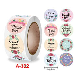 50-500pcs Floral Thank You Stickers Scrapbooking Label For Gift Decoration Wedding Sticker Package Seal Labels Custom Sticker (ONLINE ORDER ONLY)