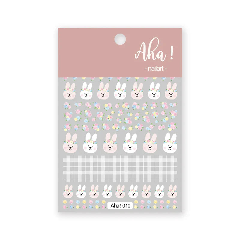 1PCS Checkerboard Nail Art Stickers 3D Classic Plaid Design Nail Decals Fashion Black White Houndstooth Manicure Accessories (Online Order Only)
