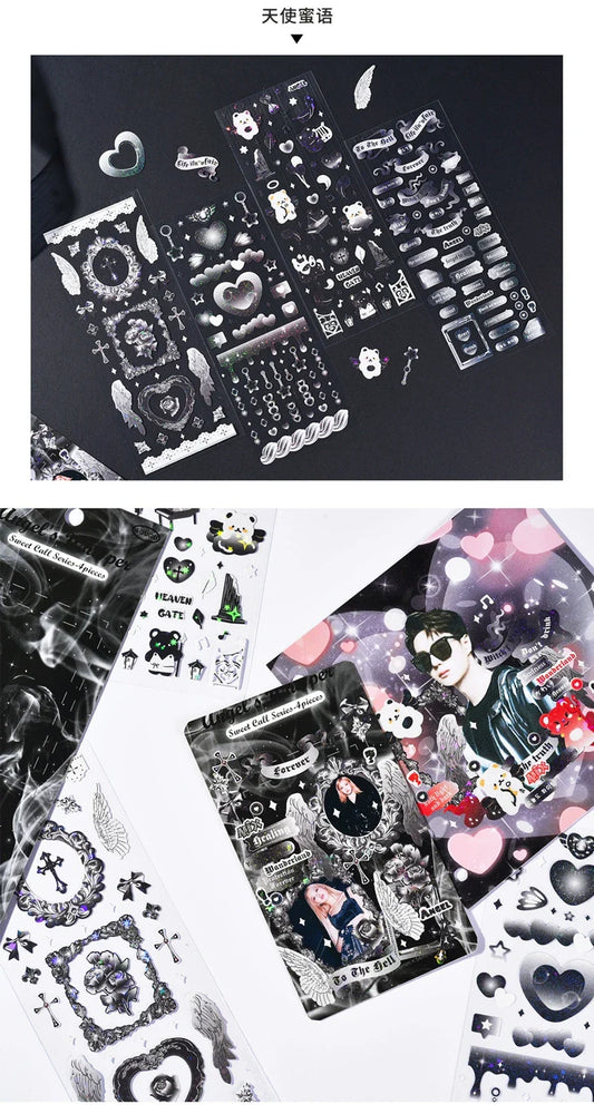 4pcs/set Sweet Cool Bear Call Series Scrapbooking Sticker Korean ins Hand Account Idol Card DIY Deco Material Sticker Stationery (ONLINE ORDER ONLY)
