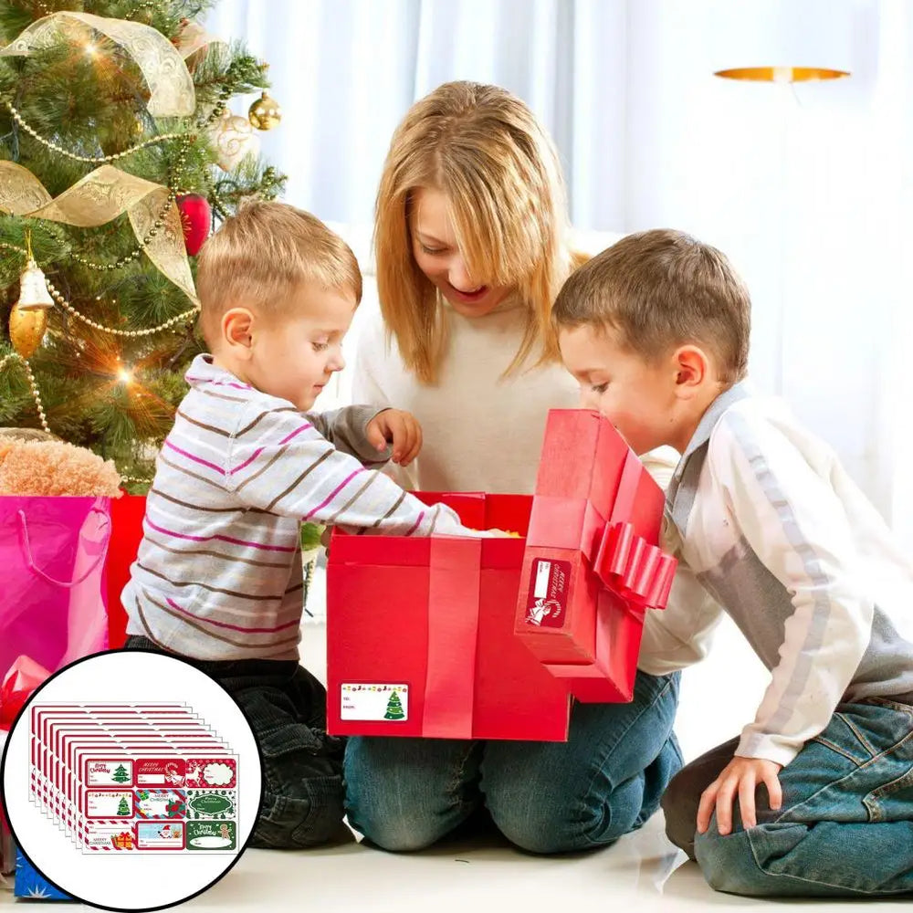 High-quality Adhesive Labels Christmas Gift Tag Stickers Santa Elk Xmas Theme Diy Present Box Greeting Card Envelope Labels 10 (ONLINE ORDER ONLY)