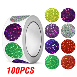 100-500pcs Holographic Color Gold Heart-shaped Stickers Kids Reward Stickers Labels For Wall Crafts Classroom Teachers Supplies (ONLINE ORDER ONLY)