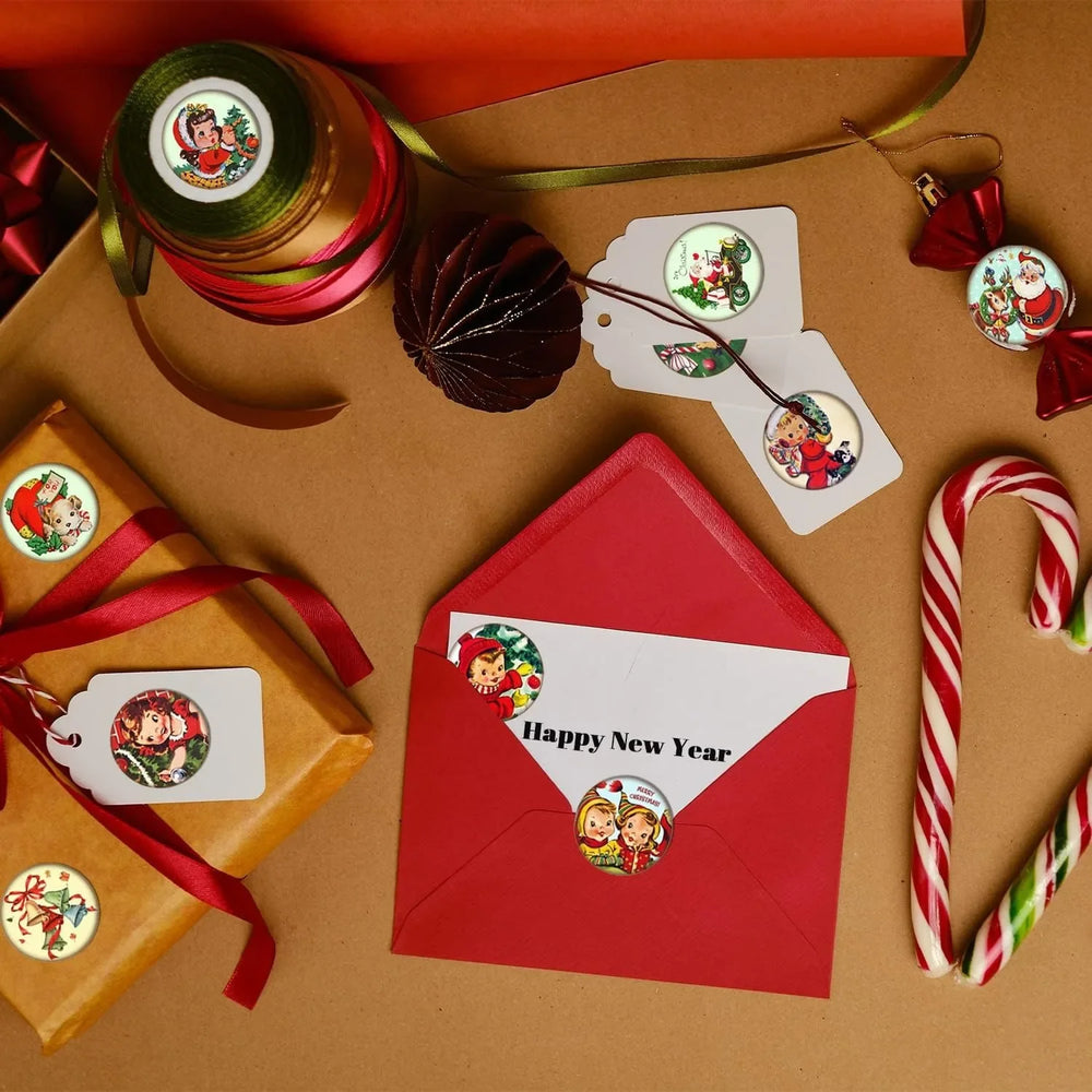100-500pcs Merry Christmas Thank You Stickers Seal Labels For Envelope Cards Gift Package Scrapbooking Decor Stickers (ONLINE ORDER ONLY)