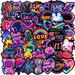 10/30/50PCS Kawaii Neon Lamp Sticky PVC Sticker Aesthetic DIY Decoration Scrapbooking Hand Accounting Supplies for Kids (ONLINE ORDER ONLY)