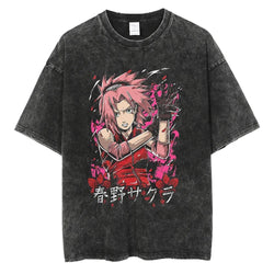 Naruto Rock Lee Streetwear T Shirt Vintage Washed Black (ONLINE ORDER ONLY)