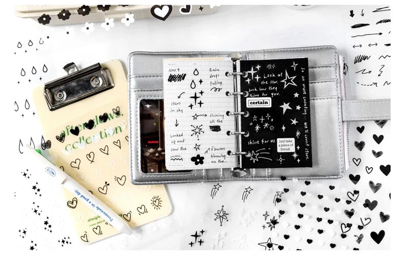 20Pages/piece Korean Ins Starlight Dot Series Decorative Stickers Phone Case Laptop DIY Idol Photocard Kawaii Journal Sticker (Online Order Only)