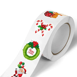 100-500pcs Heterotypic Christmas Themed Elks Snowmans Santa Claus Bells Stickers 8 Designs DlY Graffiti Holiday Tag Stationery (ONLINE ORDER ONLY)