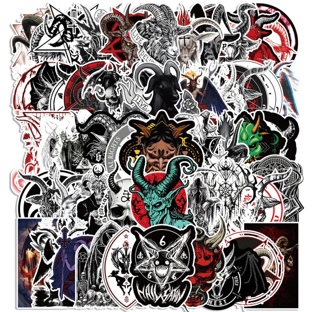 Graffiti Satan Stickers 10/25/50pcs Waterproof DIY Scrapbooking Phone Laptop Skateboard Helmet (ONLINE ORDER ONLY)