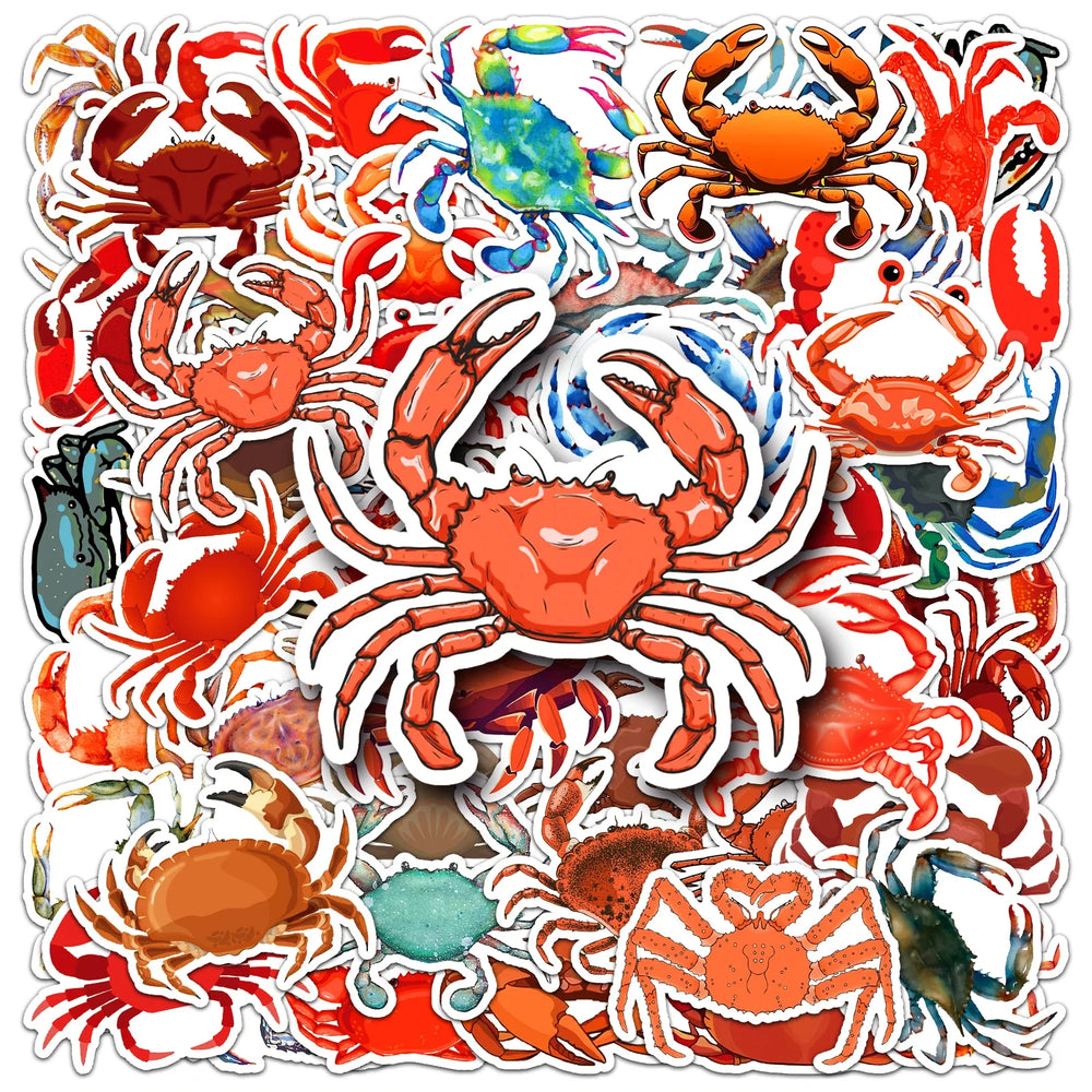50 Funny Crab DIY Motor Helmet Car Home Waterproof Stickers (ONLINE ORDER ONLY)