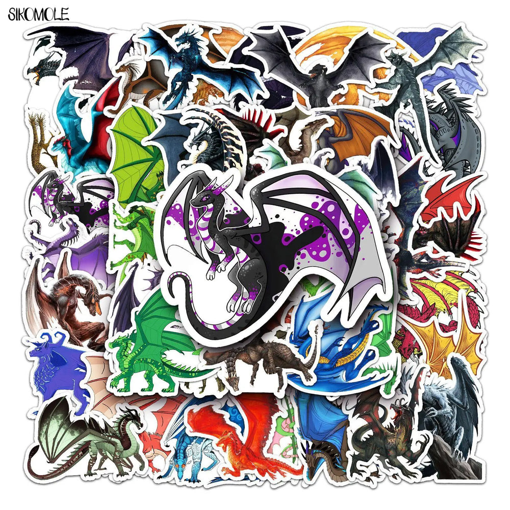Cartoon Dragon Stickers Pterosaur DIY Kids Laptop Fridge Scrapbook Decals (Online Order Only)