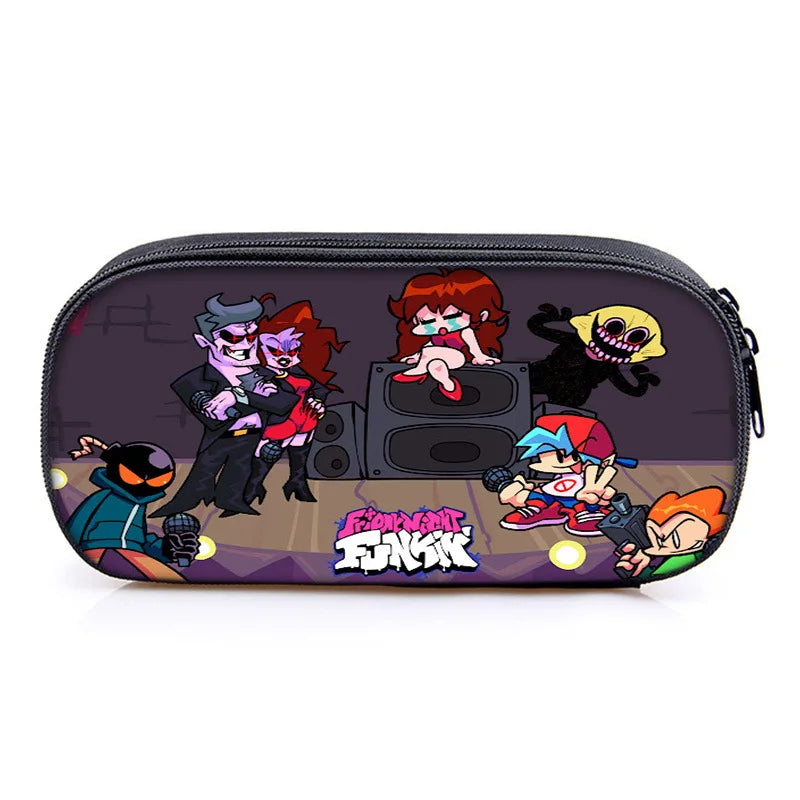 Children Friday Night Funkin Pencil Box Boys Girls Kids Anime Pencil Case Students Cartoon Pen Bags Teenagers Stationery Bags (Online Order Only)