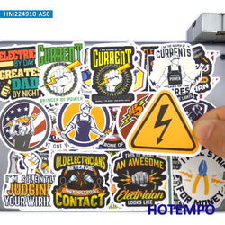 20/30/50Pieces Electric Worker Decals Safety Warning Danger Caution Retro Stickers for Helmets Car Luggage Phone Laptop Sticker (Online Order Only)