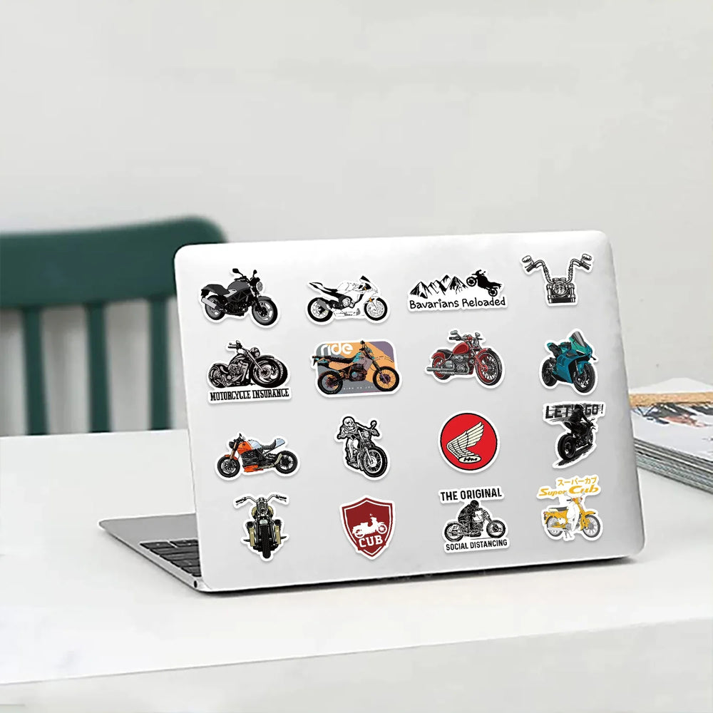 50Pcs Fashion Vintage Motorcycle Stickers Retro Aesthetic Bike Phone Car Skateboard Laptop Sticker Decal Classic Kids Toy (ONLINE ORDER ONLY)