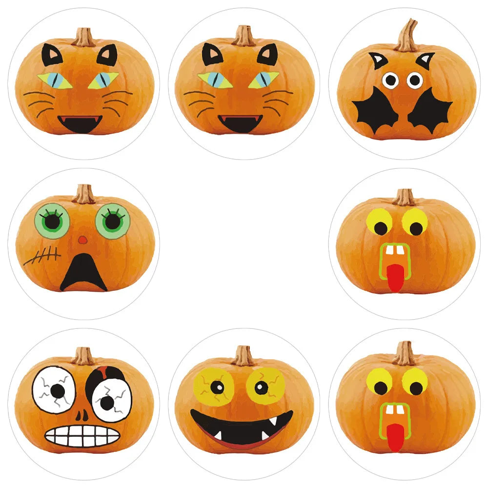 100-500pcs 6 Designs Cartoon Halloween Thank You Stickers Seal Labels For Package Decoration Party Cute Stationery Sticker (ONLINE ORDER ONLY)