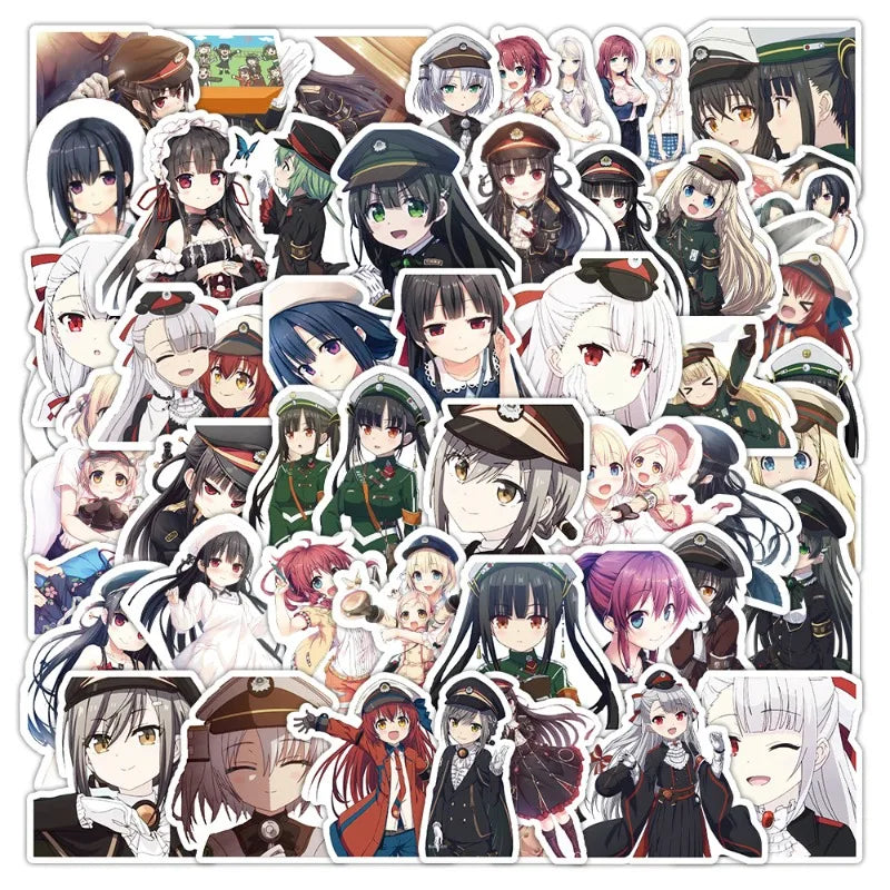 50pcs Rail Romanesque Cartoon Stickers for Luggage, Water Cup, Phone, Laptop, Car, Scooter, Refrigerator (Online Order Only)